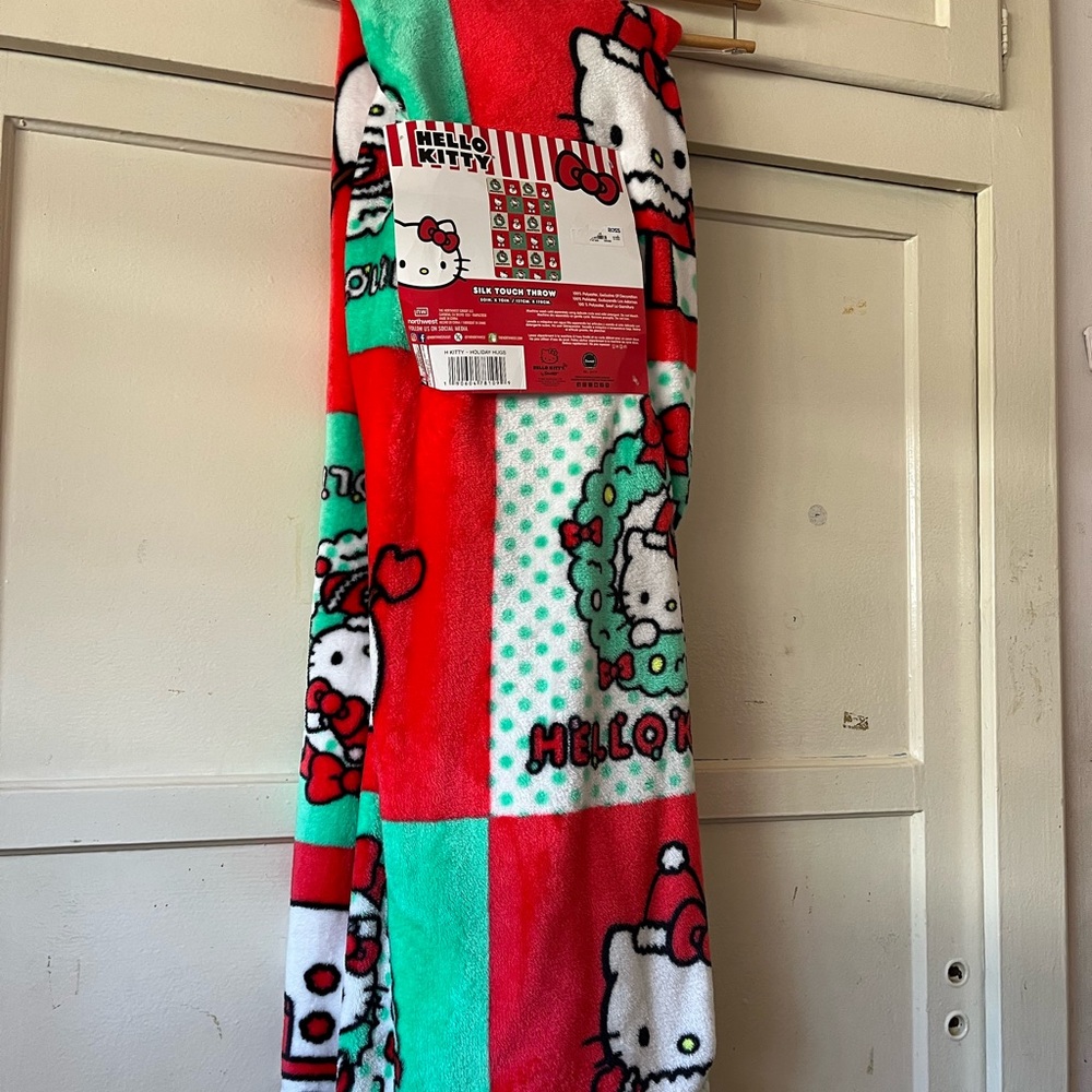 Hello Kitty Red and Green Blanket Festive Throw